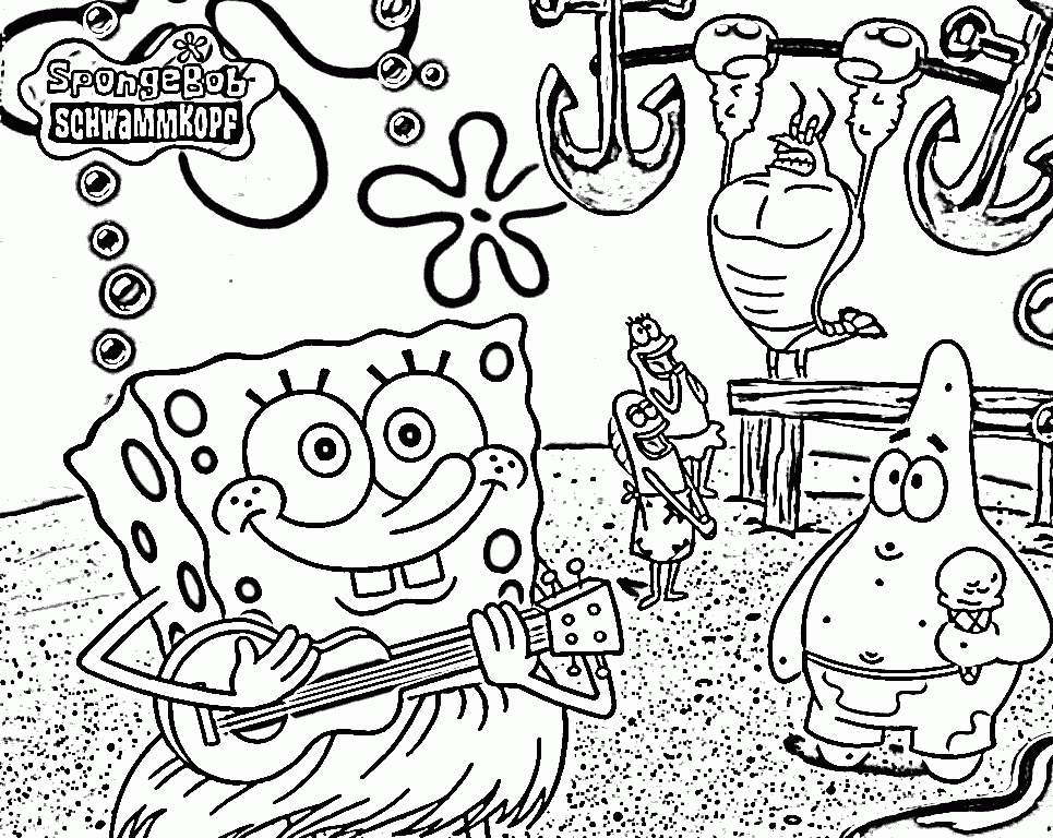 Plansa de colorat cu Spongebob 95 114